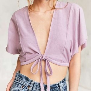 Urban Outfitters Kimchi Blue Caro Tie Top